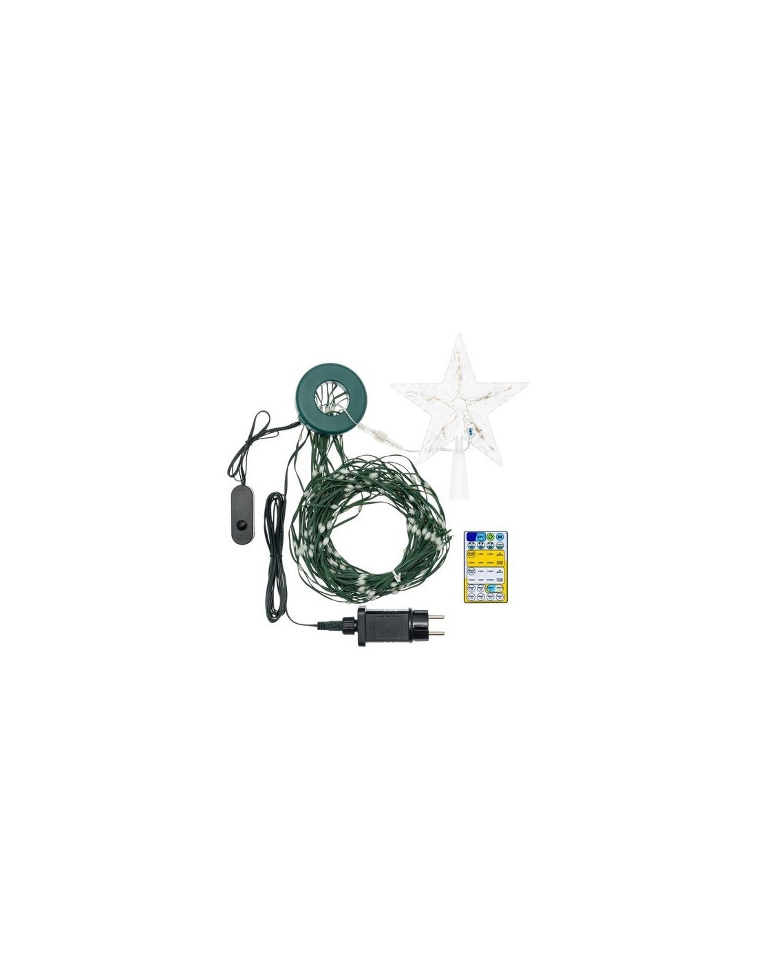 TENDA MANTELLO VERDE H195CM + PUNTALE STELLA PER DECORARE ALBERI NA...