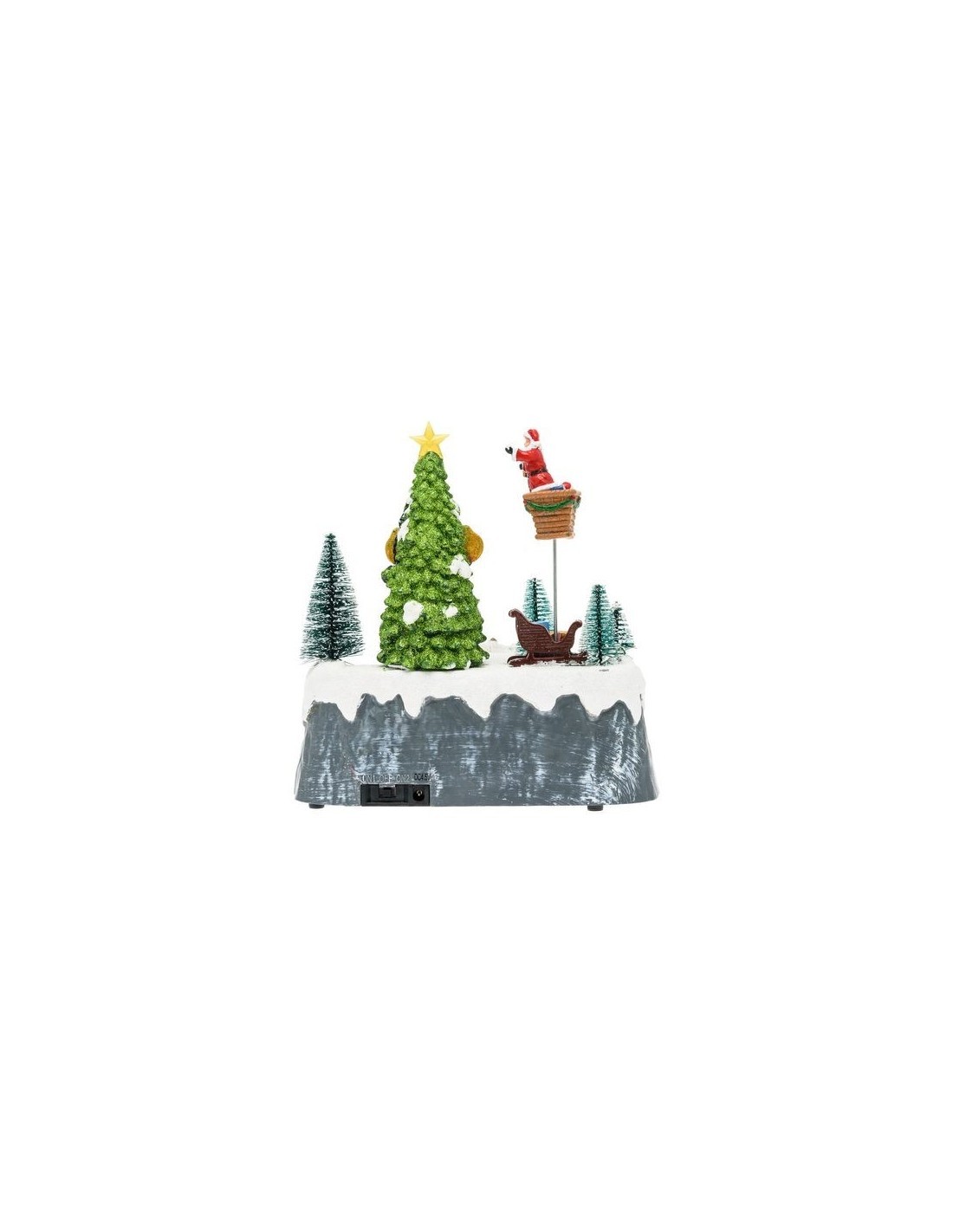 VILLAGGIO IH22CM ALBERO NATALE CON BABBO CHE LO DECORA IN MOVIMENTO...