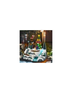 VILLAGGIO IH22CM ALBERO NATALE CON BABBO CHE LO DECORA IN MOVIMENTO...