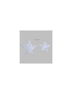 COPPIA DI STELLE 2D Ø55-40CM ACRILICO SOFT 230 GOCCE LED BIANCO ALT...