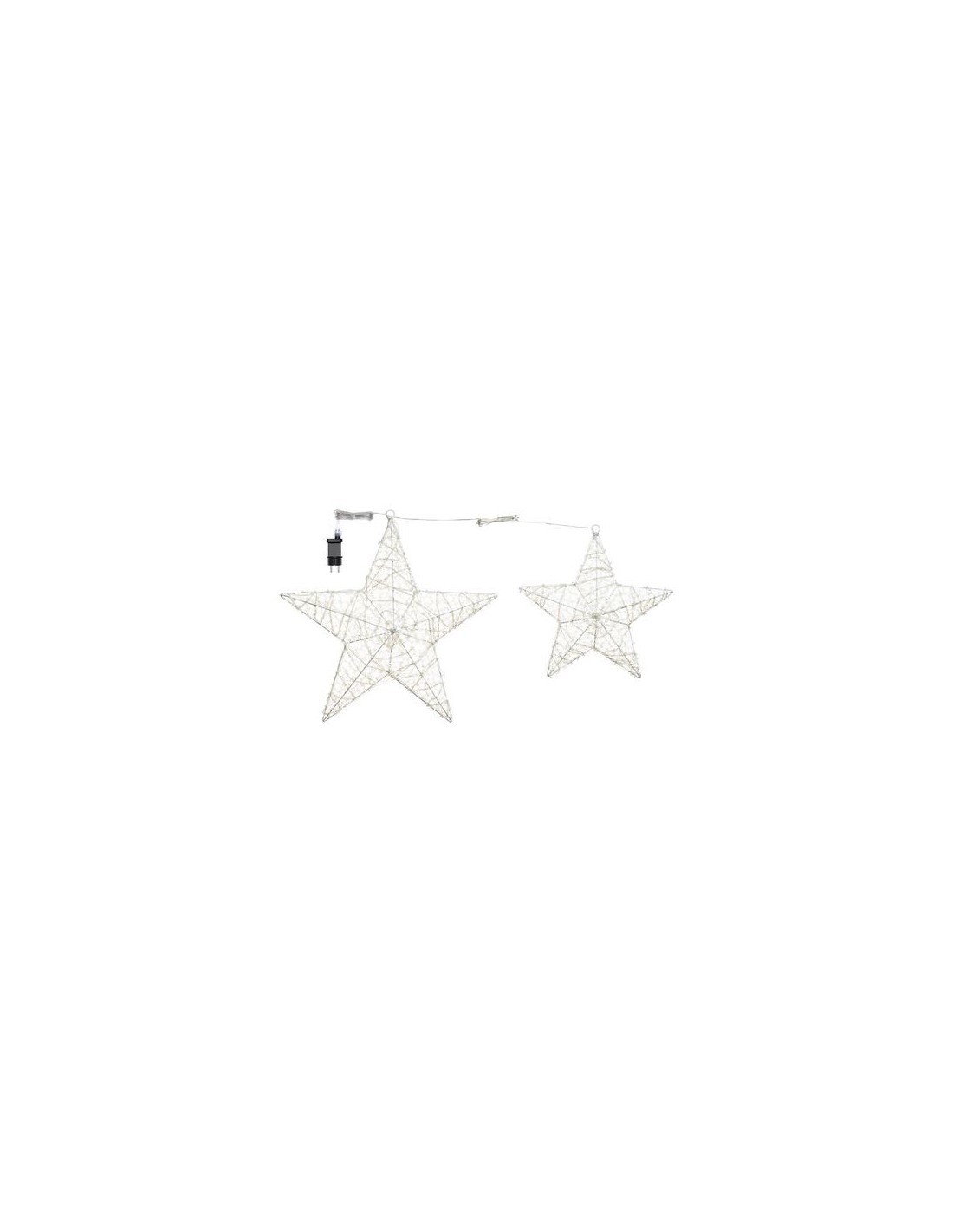 COPPIA DI STELLE 2D Ø55-40CM ACRILICO SOFT 230 GOCCE LED BIANCO ALT...