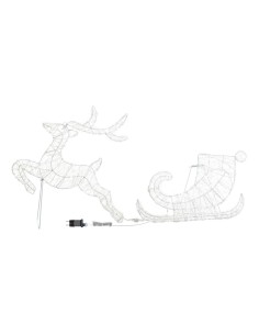 RENNA GALOPPANTE H65CM CON SLITTA 2D ACRILICO SOFT 220 GOCCE LED BI...