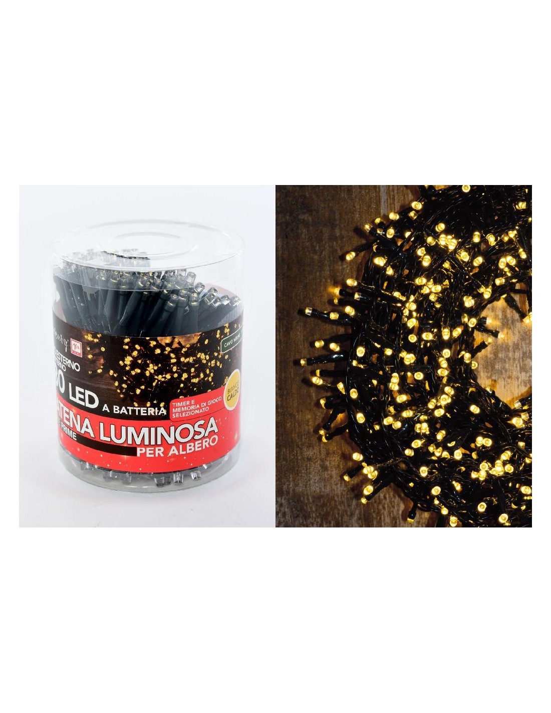 S/LUM CATENA 180LED BIANCO CALDO su TreG Ingrosso