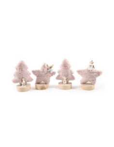 ANGELO CON DECORAZIONE TESSUTO ROSA 14X7X16CM ASSORTITO su TreG Ing...