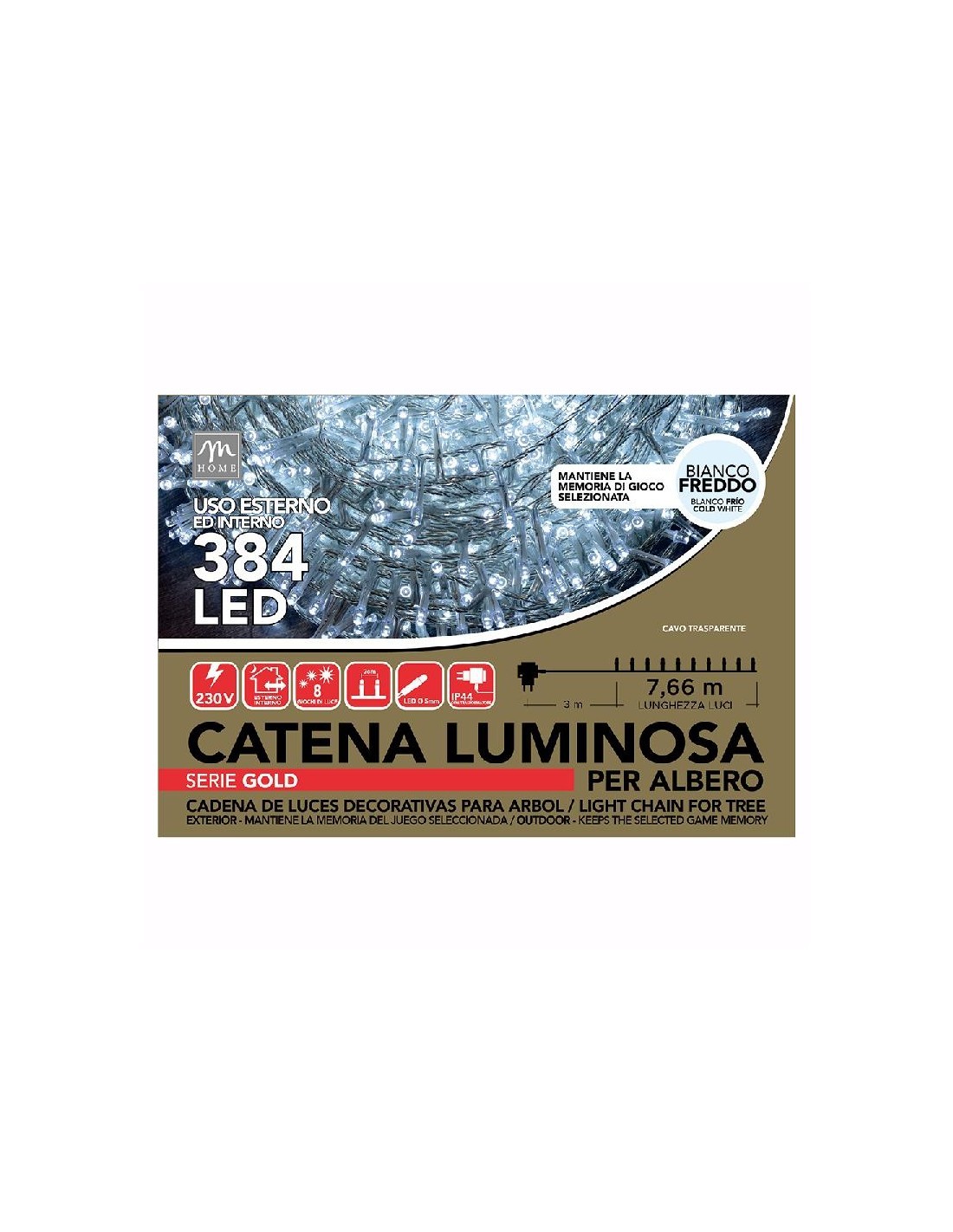 FILO 384 MINILUCCIOLE DA ESTERNO COLORE BIANCO CON 8 GIOCHI E MEMOR...