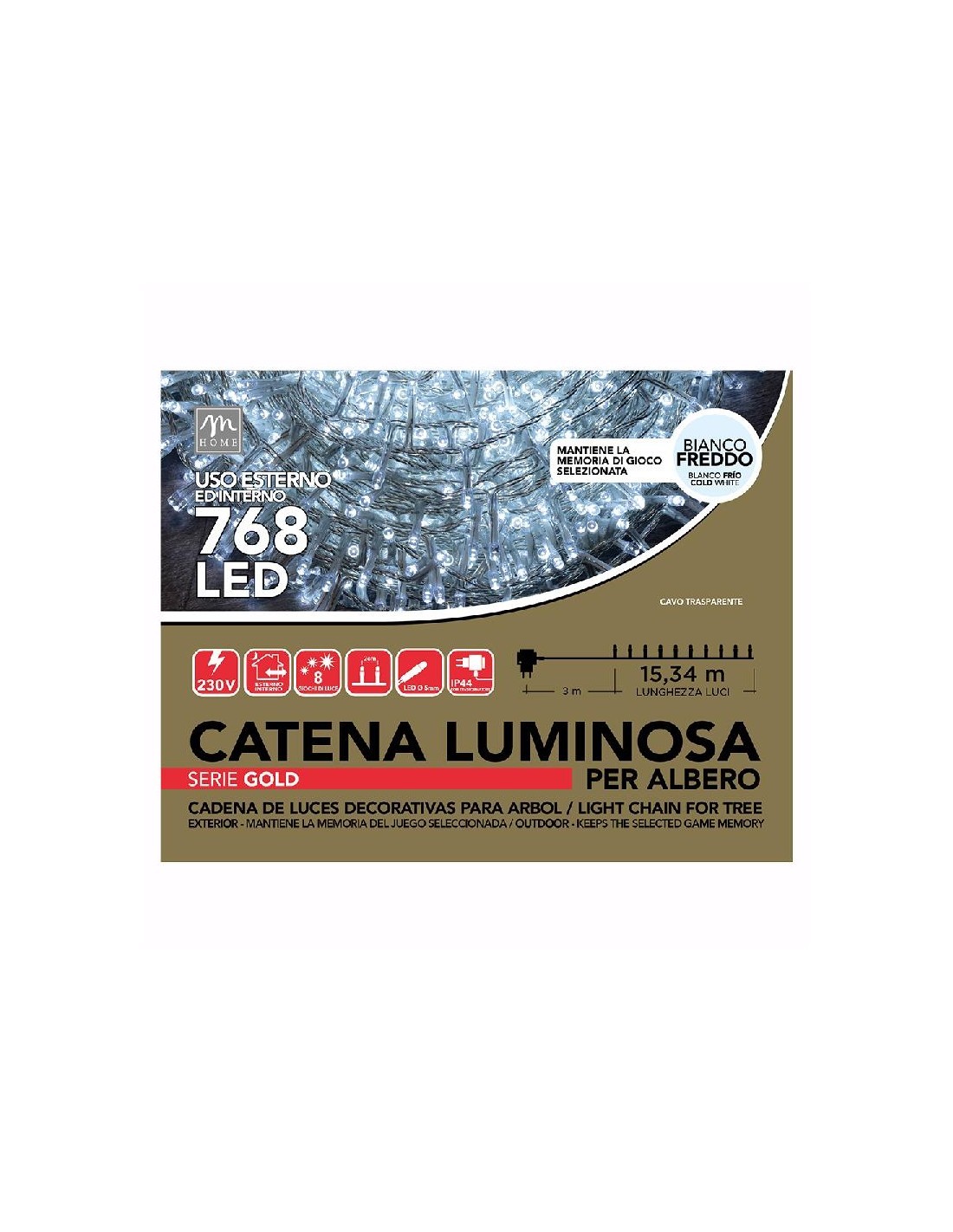 FILO 768 MINILUCCIOLE DA ESTERNO COLORE BIANCO CON 8 GIOCHI E MEMOR...