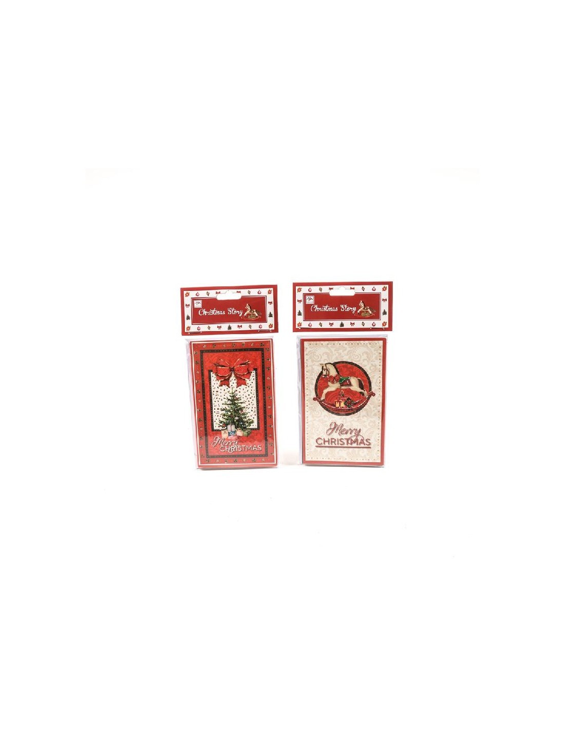 SET 6 BIGLIETTI CHRISTMAS STORY 8,5X13,5CM ASSORTITO su TreG Ingrosso