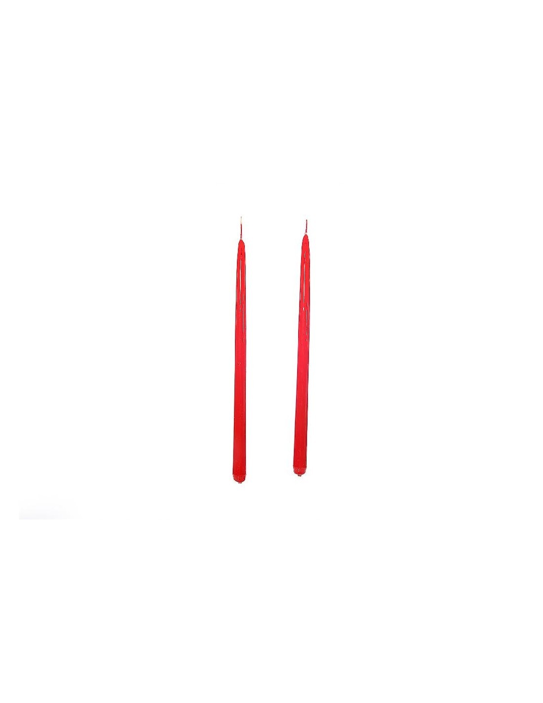 COPPIA CANDELE A STELO LUCIDE 25CM ROSSO su TreG Ingrosso