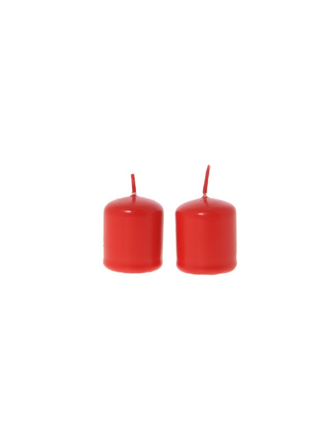 COPPIA CANDELE PILLAR LUCIDE ROSSO 5X4CM su TreG Ingrosso