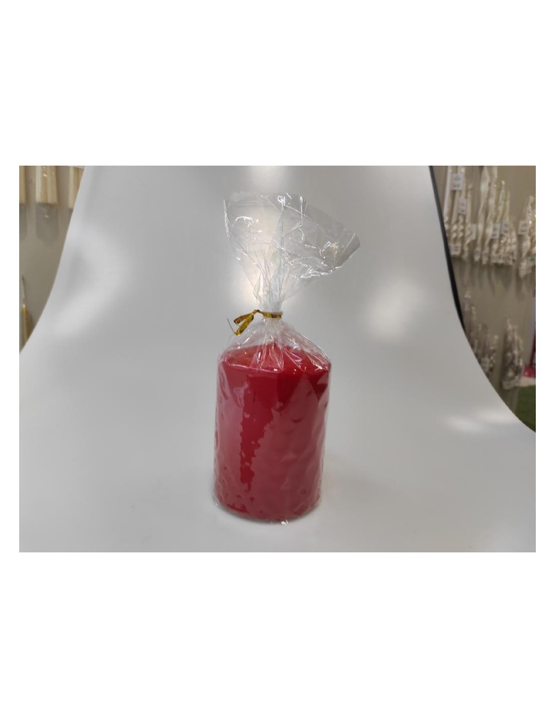CANDELA PILLAR LUCIDA ROSSO 10X8CM su TreG Ingrosso