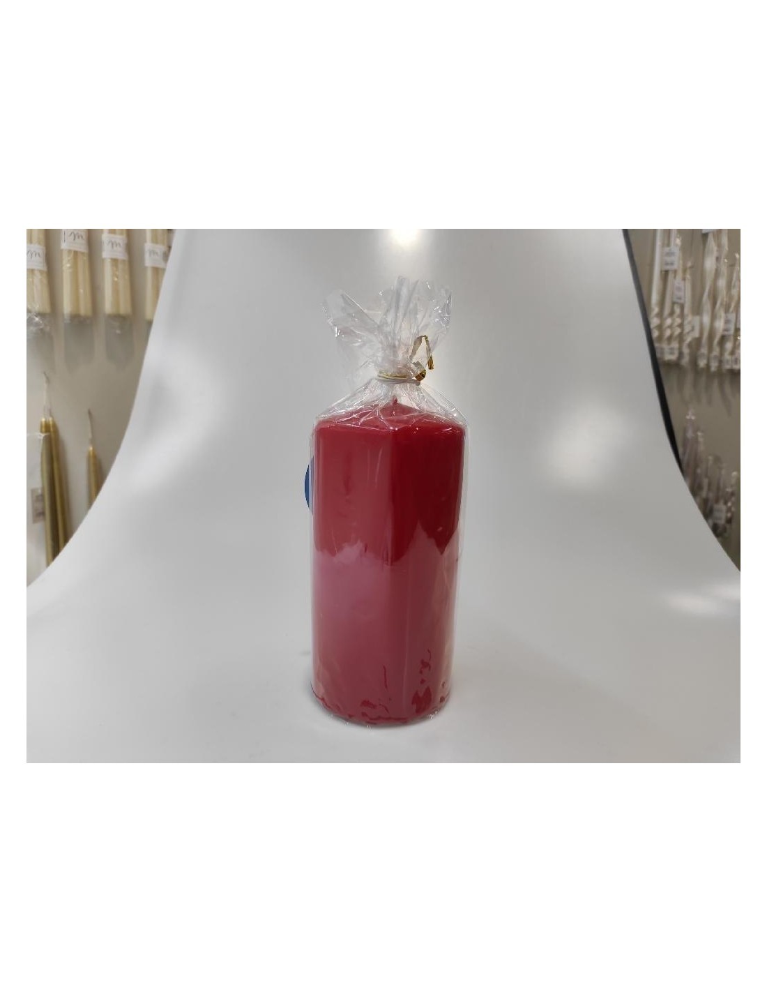 CANDELA PILLAR LUCIDA ROSSO 15X8CM su TreG Ingrosso