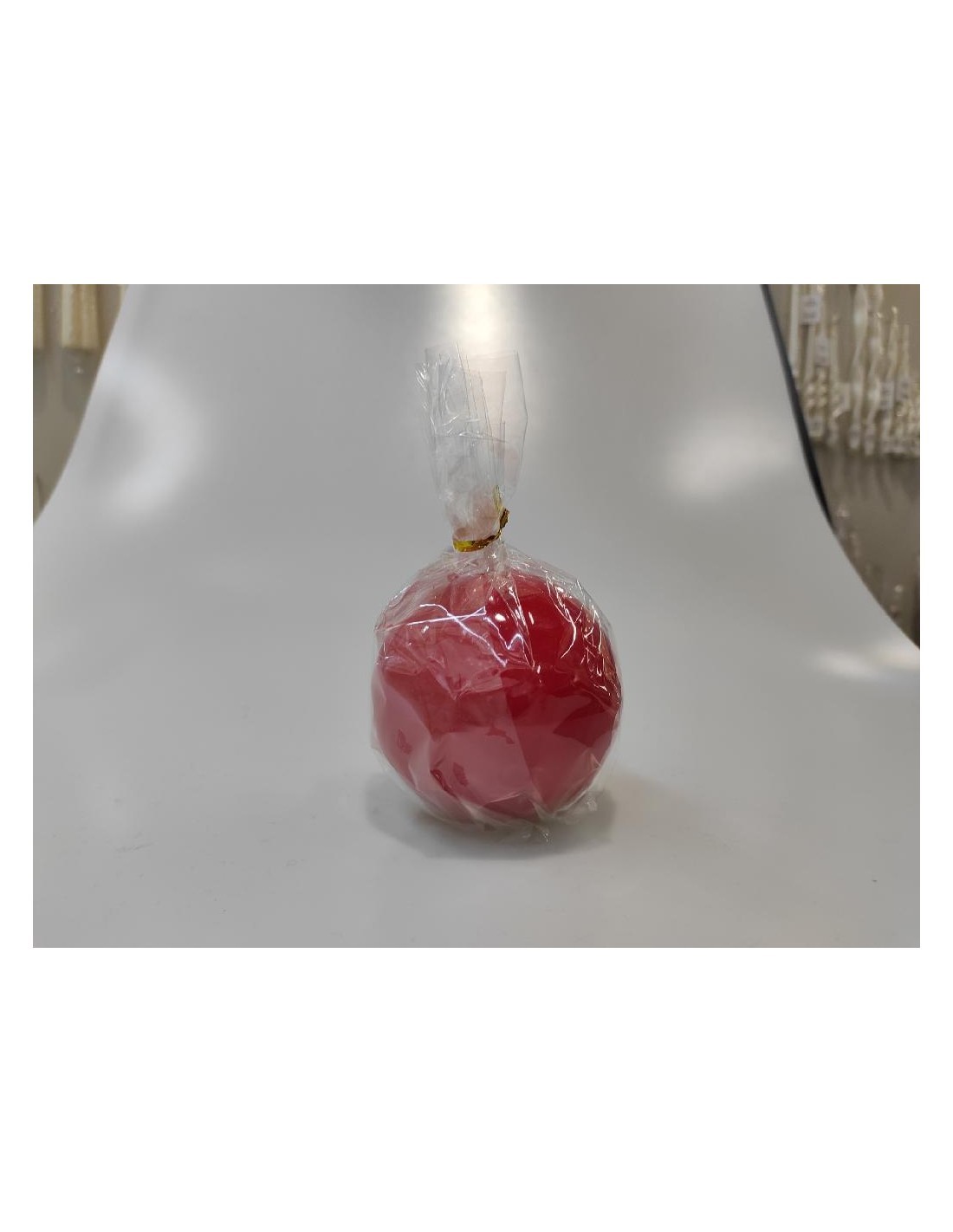 CANDELA SFERA LUCIDA D8CM ROSSO su TreG Ingrosso