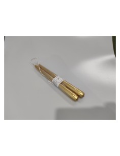 COPPIA CANDELE A STELO LUCIDE ORO 25CM su TreG Ingrosso