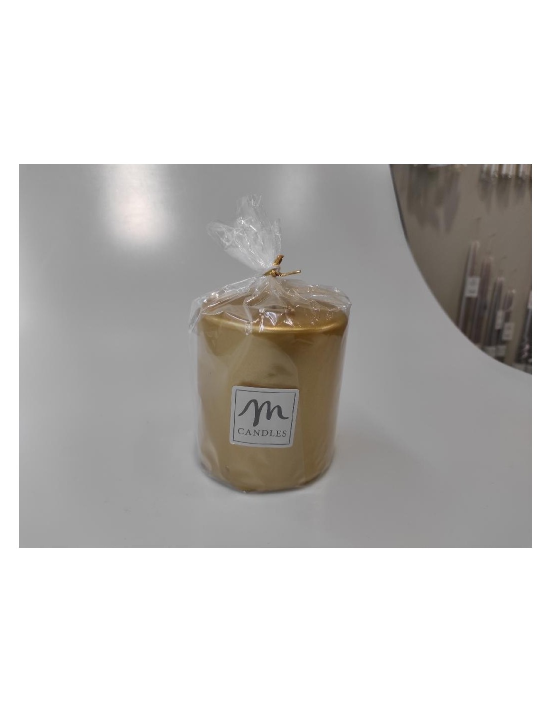 CANDELA PILLAR LUCIDA ORO 10X8CM su TreG Ingrosso