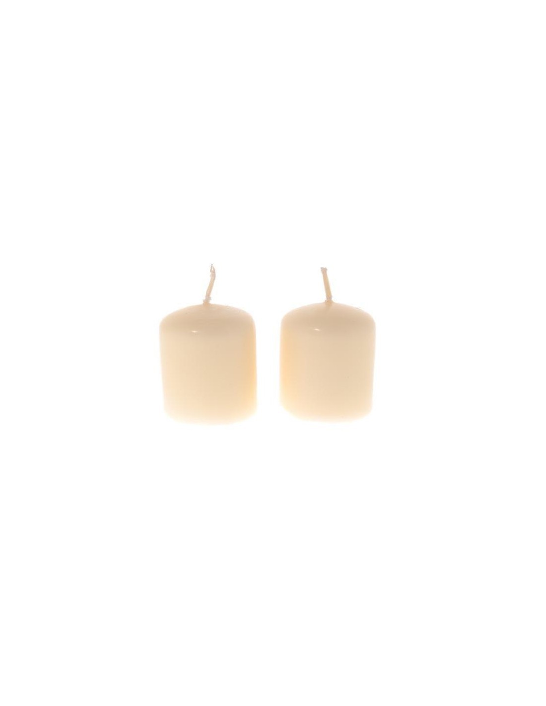 COPPIA CANDELE PILLAR LUCIDE AVORIO 5X4CM su TreG Ingrosso
