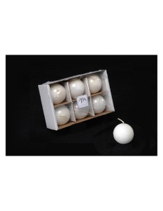 SET 6 CANDELE SFERA LUCIDE D5CM BIANCO su TreG Ingrosso