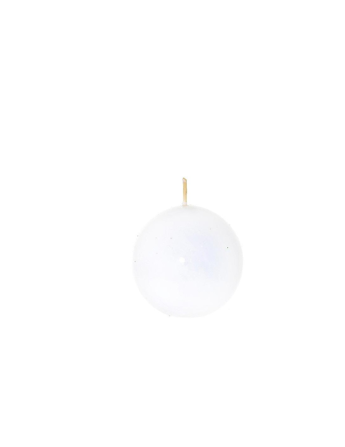 CANDELA SFERA LUCIDA BIANCO D10CM su TreG Ingrosso