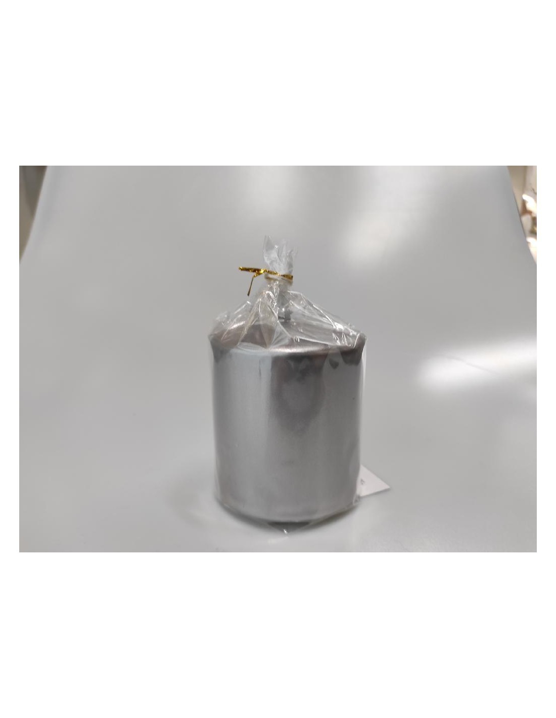 CANDELA PILLAR LUCIDA SILVER GREY 8X7CM su TreG Ingrosso