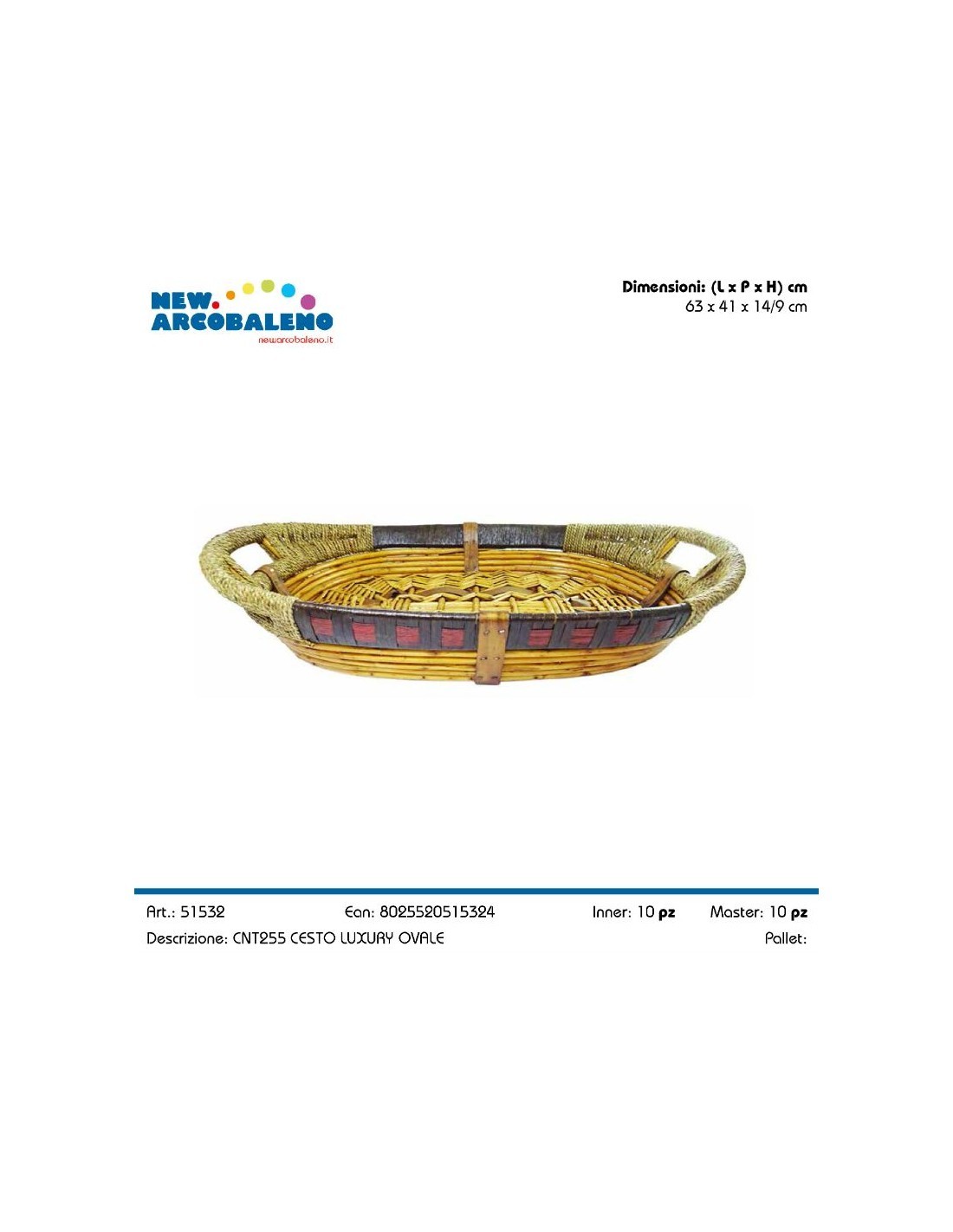 CESTO VIMINI LUX RETTANGOLARE 51532 su TreG Ingrosso