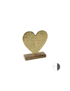 CUORE ORO CON BASE H16CM METALLO su TreG Ingrosso