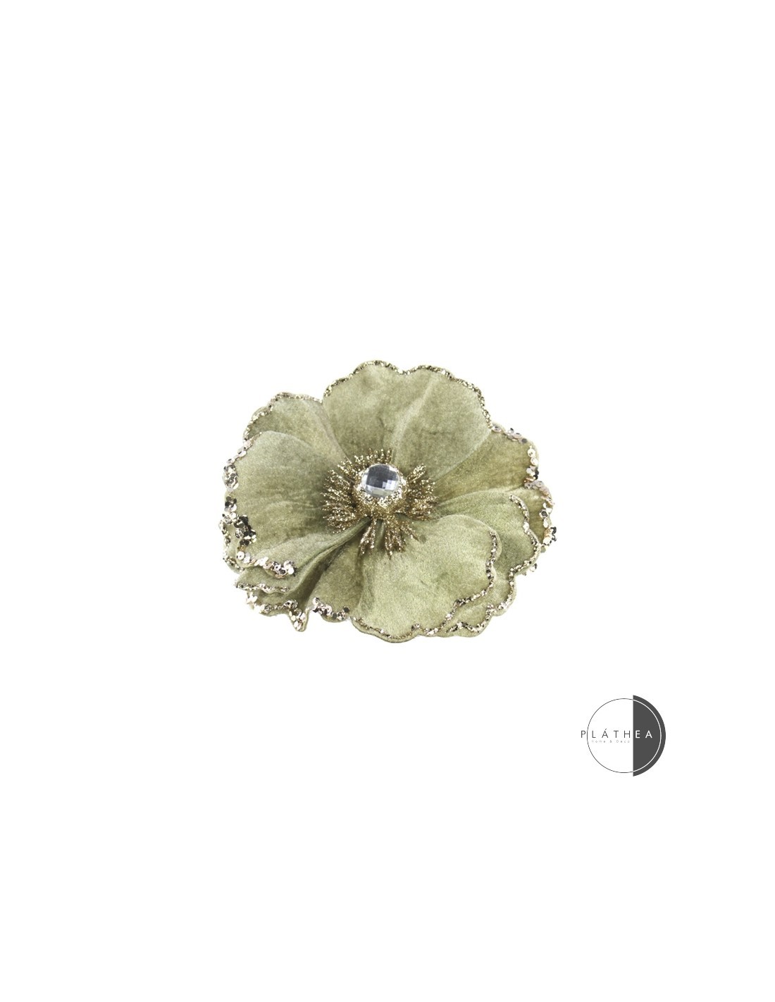 MAGNOLIA GRIGIA D15CM CON CLIP POLIESTERE su TreG Ingrosso