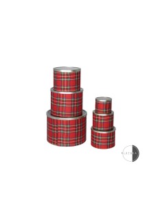 SCATOLA 131741 3 MIS SCOZZESE ROSSO POLIESTERE/VETRO su TreG Ingrosso