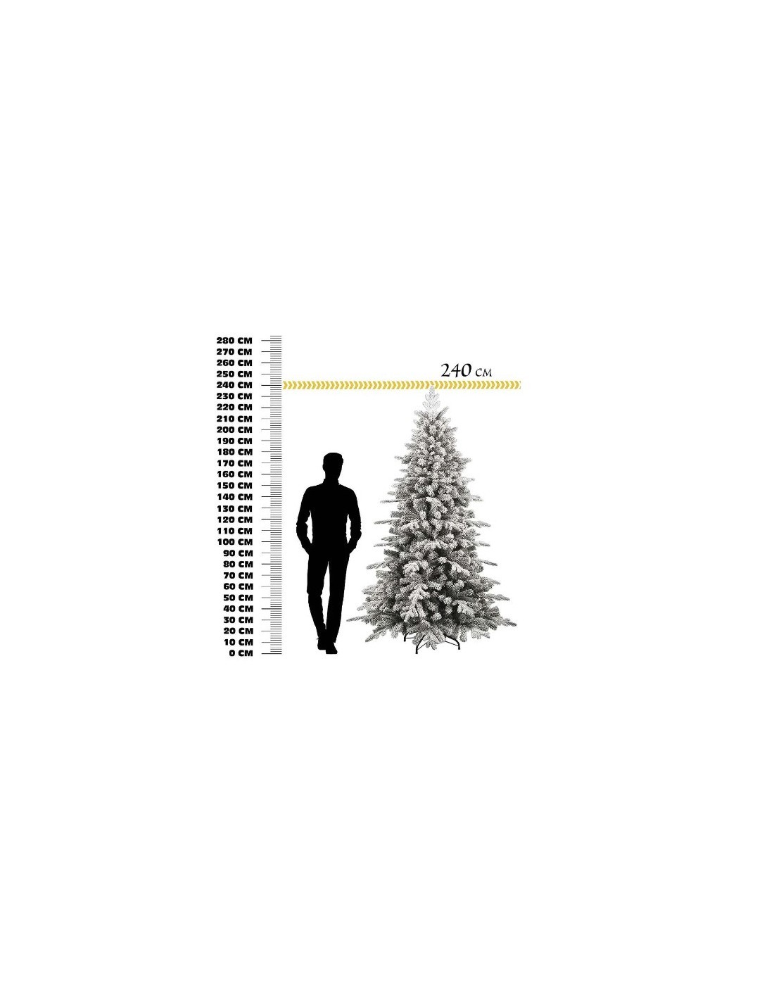 ALBERO GALAXY 240cm FLOCCATO CON GLITTER 14430 su TreG Ingrosso