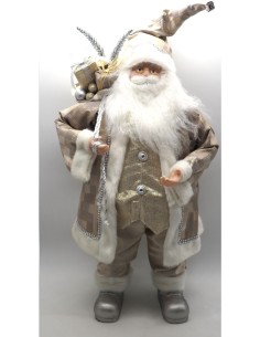 BABBO NATALE IN PIEDI H60CM VESTE RASO CHAMPAGNE su TreG Ingrosso