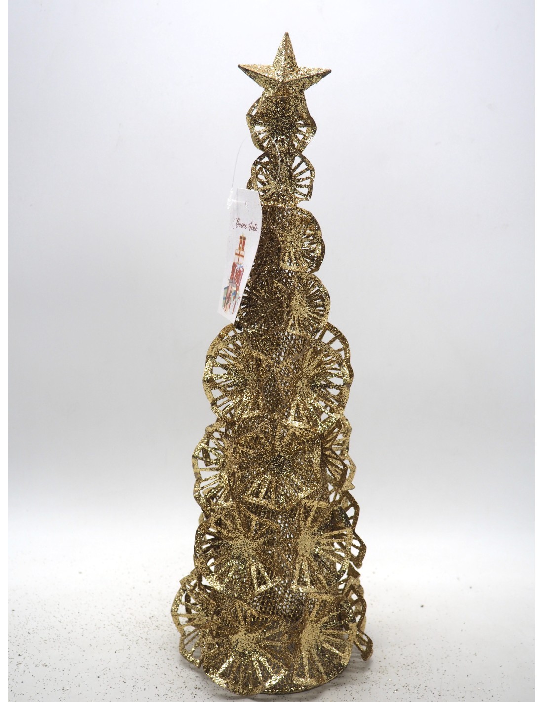 ALBERO METALLO 40X13CM CON FIORI E STELLA ORO su TreG Ingrosso