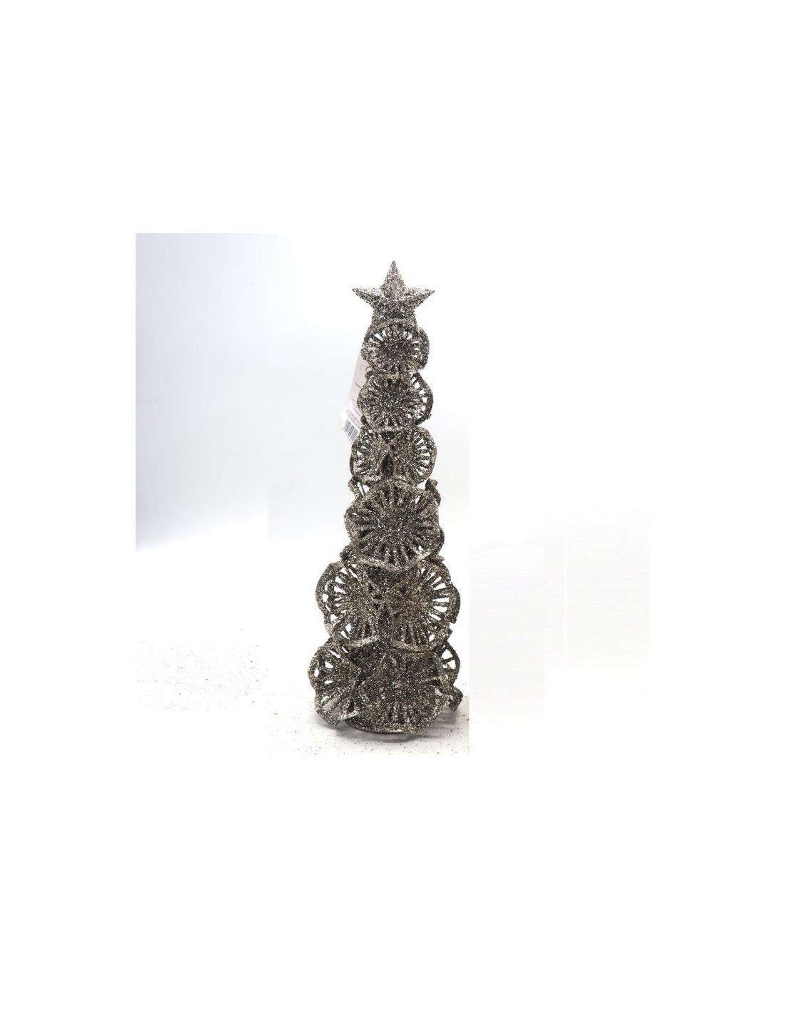 ALBERO METALLO 40X13CM CON FIORI E STELLA CHAMPAGNE su TreG Ingrosso