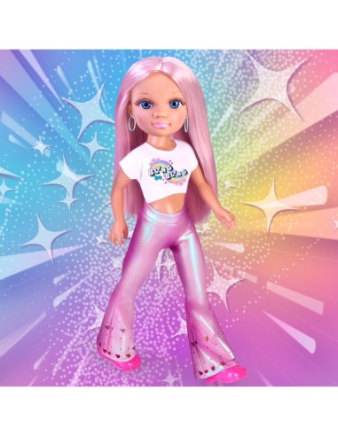 Nancy Look Brillante, Bambola Con Capelli Rosa, Accessori Per Decorare I Capelli, 80 Gemme Colorate, Bambine Dai 3 Anni, Famosa
