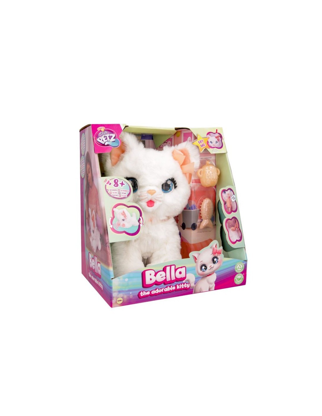 Club Petz Bella, Feature Plush Gatto Peluche, Suoni e Funzioni, Giocattolo per Bambini +3 Anni