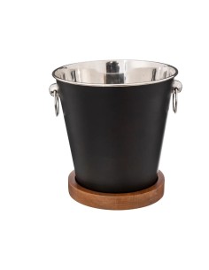 Secchiello per champagne in legno di mango nero