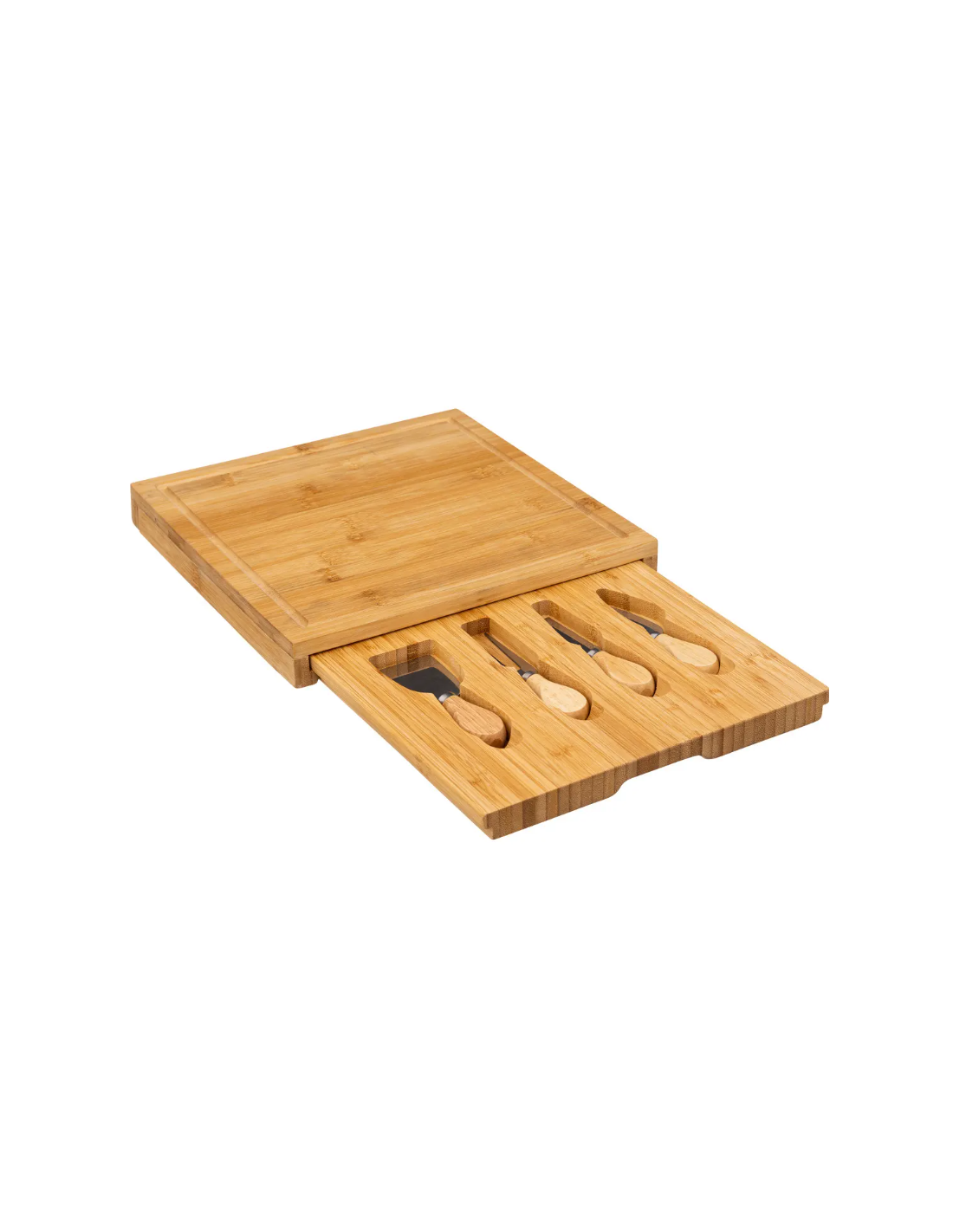 SET FORMAGGI 194186 4 COLTELLI CON VASSOIO BAMBOO