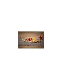 Set aperitivo 4 pezzi bambù e vetro