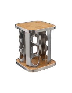 PORTASPEZIE 189583 12 POSTI ACCIAIO/BAMBOO 17X17X23CM