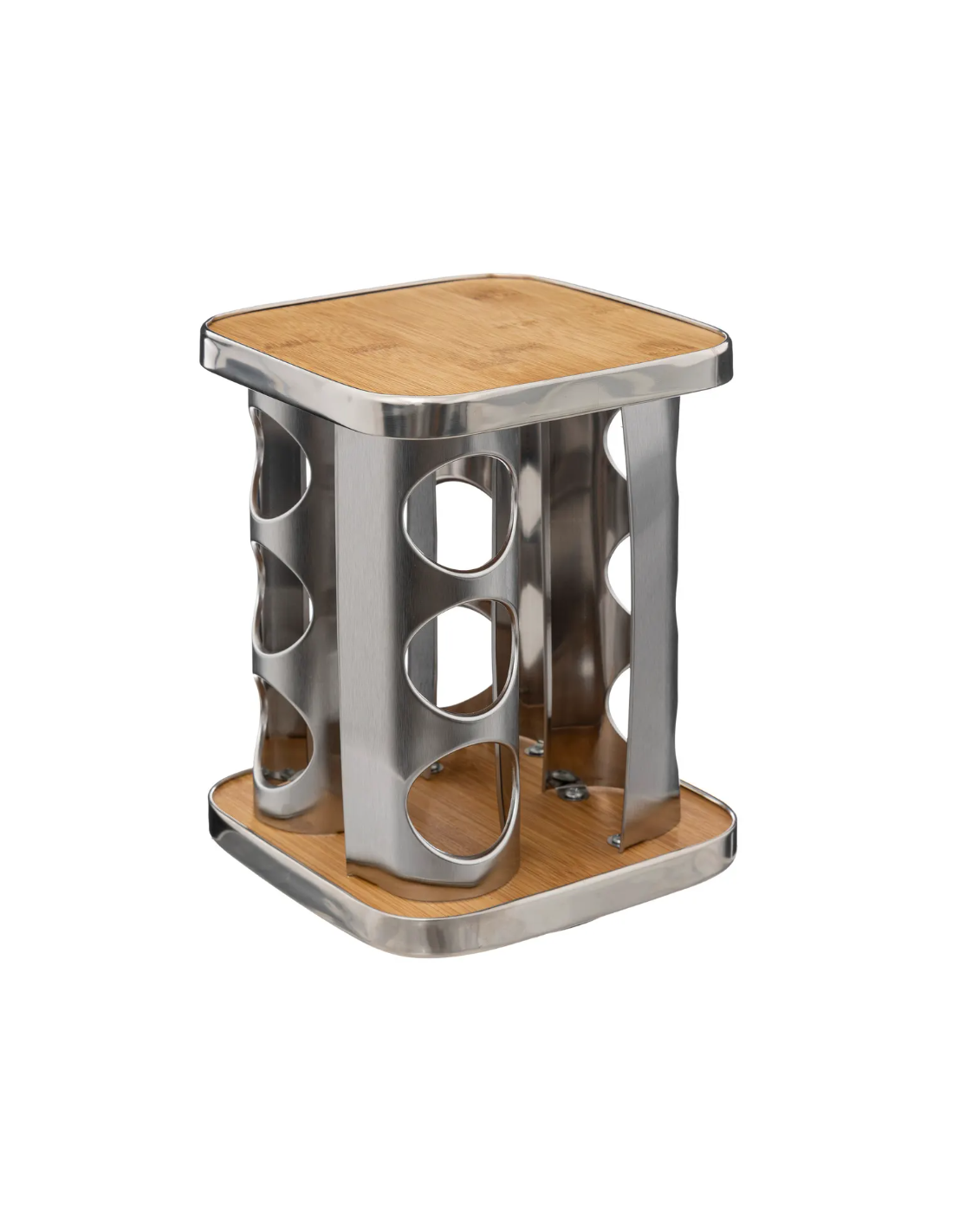 PORTASPEZIE 189583 12 POSTI ACCIAIO/BAMBOO 17X17X23CM