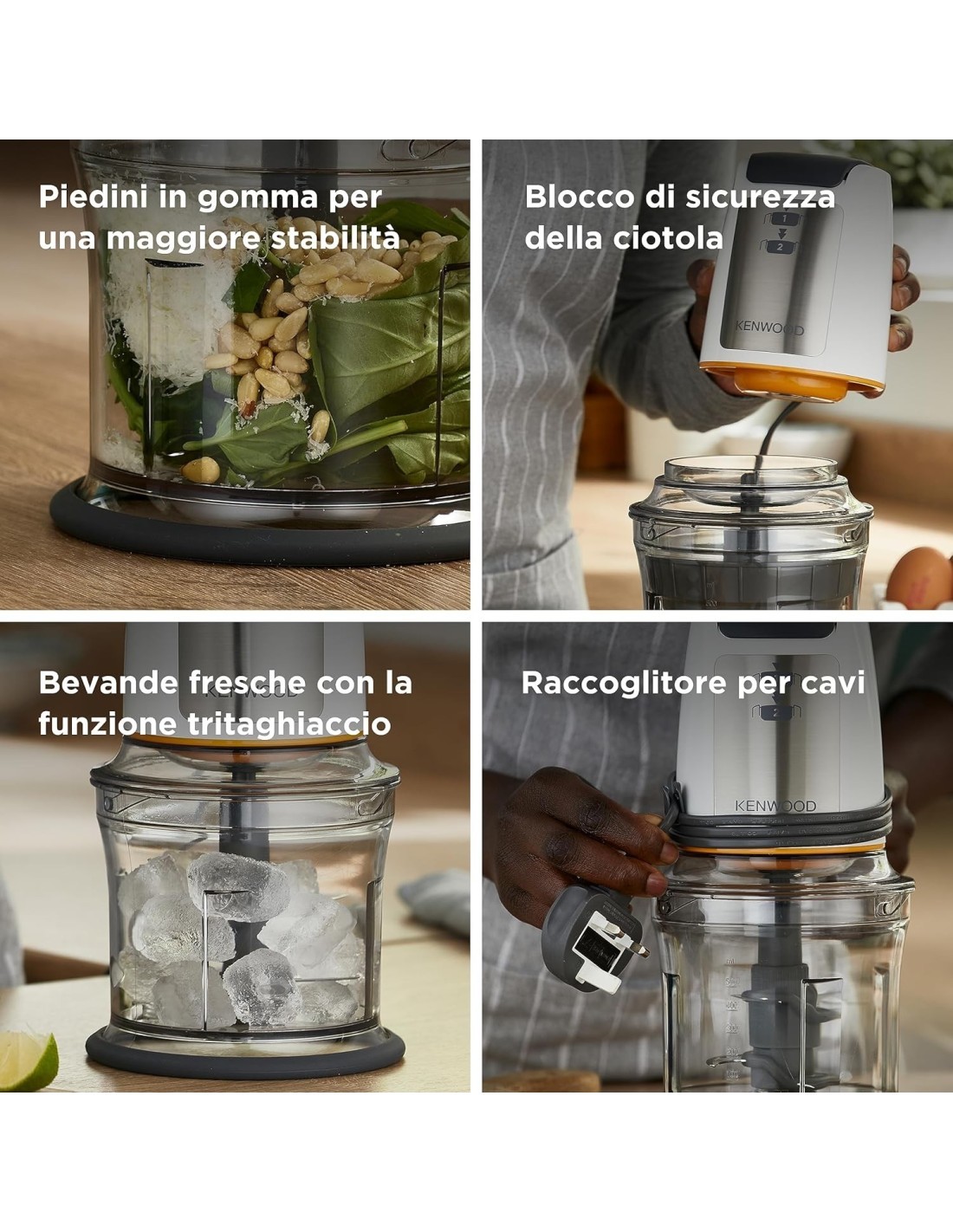 TRITATUTTO CHP61.100WH 500W 500ML 4 LAME su TreG Ingrosso