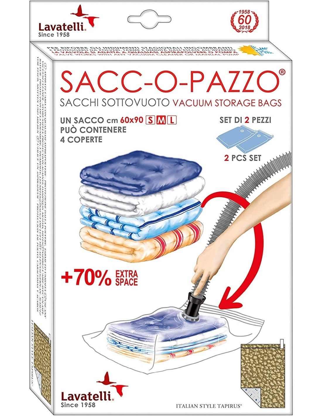 SACCO SALVASPAZIO PER COPERTE BLISTER 2 PZ su TreG Ingrosso