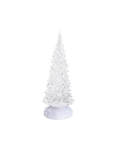 ALBERO NATALE GHIACCIO ACRILICO GLITTER LED ICE BIANCO CALDO / BIAN...