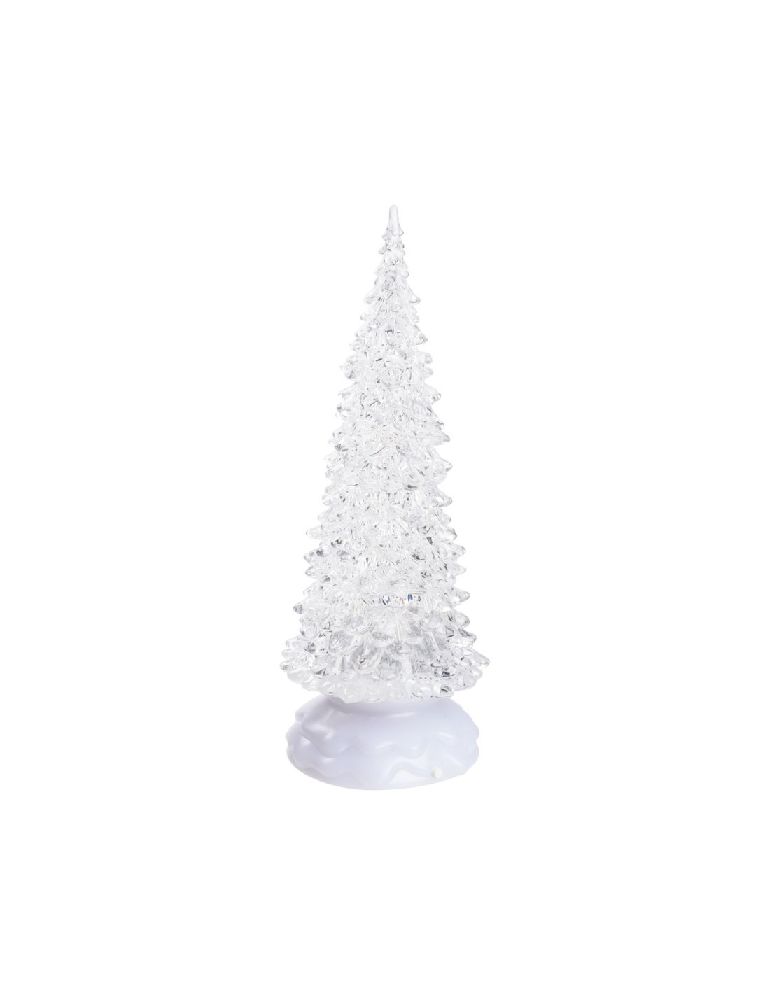 ALBERO NATALE GHIACCIO ACRILICO GLITTER LED ICE BIANCO CALDO / BIAN...