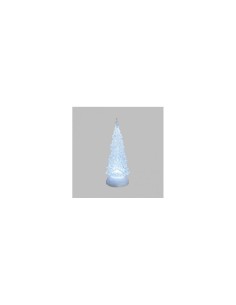 ALBERO NATALE GHIACCIO ACRILICO GLITTER LED ICE BIANCO CALDO / BIAN...