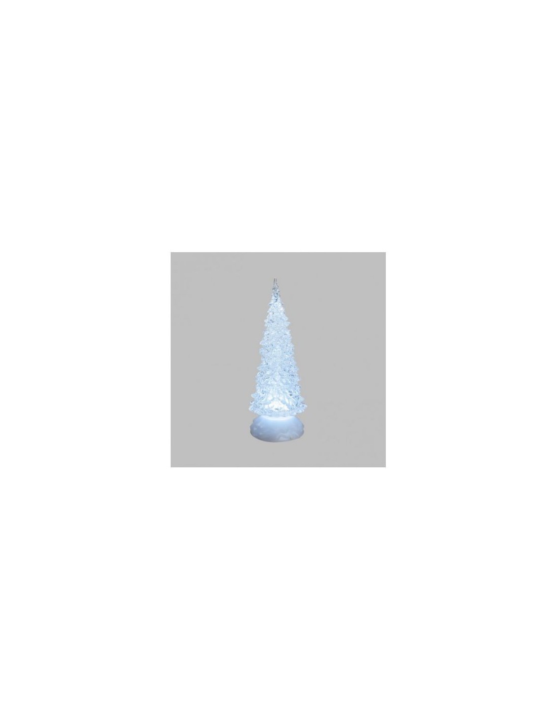 ALBERO NATALE GHIACCIO ACRILICO GLITTER LED ICE BIANCO CALDO / BIAN...