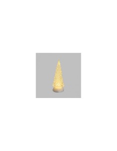 ALBERO NATALE GHIACCIO ACRILICO GLITTER LED ICE BIANCO CALDO / BIAN...