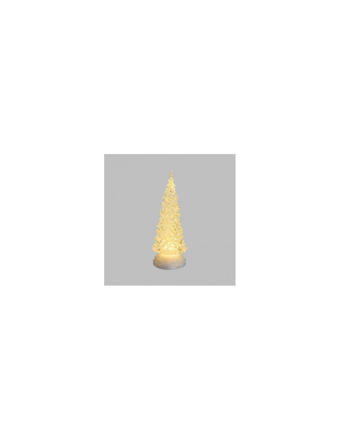 ALBERO NATALE GHIACCIO ACRILICO GLITTER LED ICE BIANCO CALDO / BIAN...