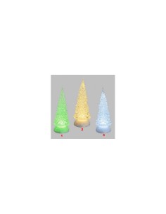 ALBERO NATALE GHIACCIO ACRILICO GLITTER LED ICE BIANCO CALDO / BIAN...