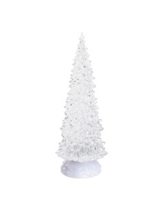 ALBERO NATALE GHIACCIO ACRILICO GLITTER LED ICE BIANCO CALDO/ BIANC...