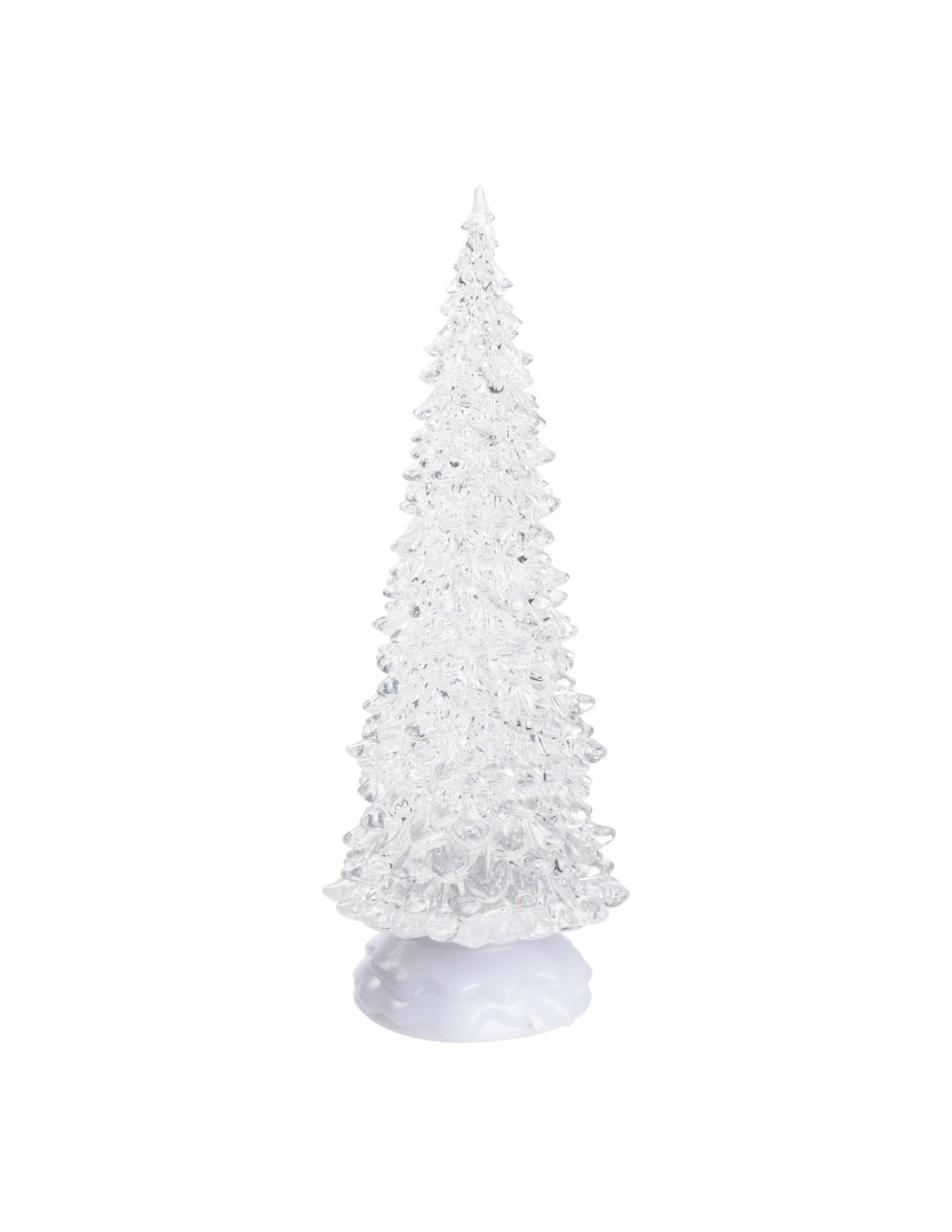 ALBERO NATALE GHIACCIO ACRILICO GLITTER LED ICE BIANCO CALDO/ BIANC...