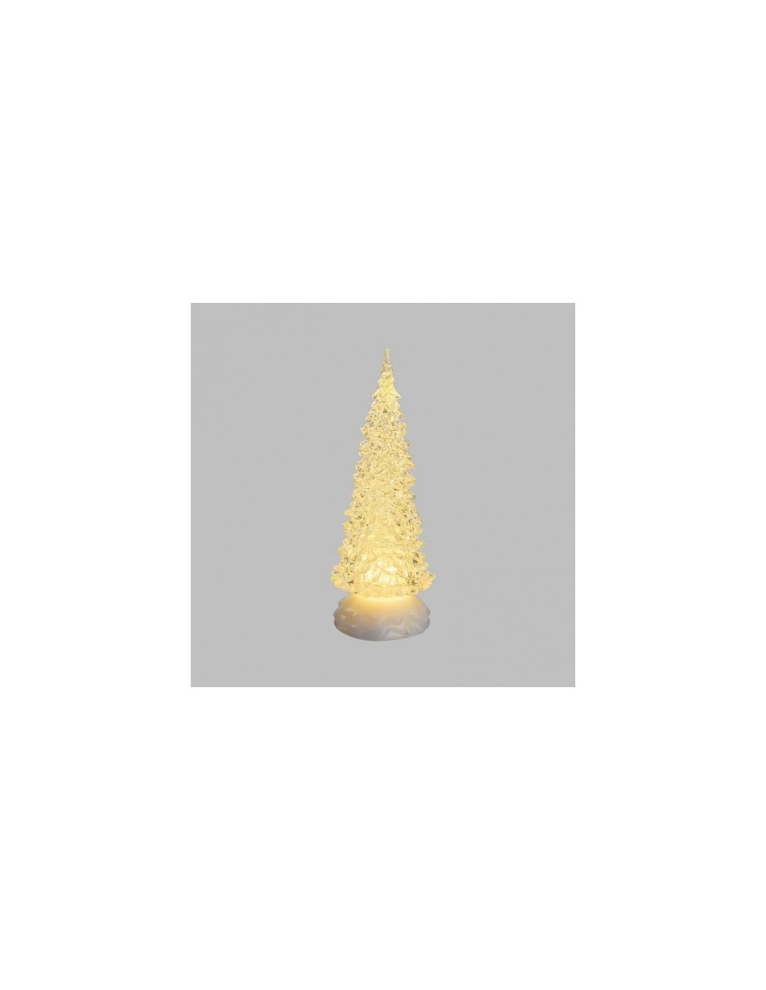 ALBERO NATALE GHIACCIO ACRILICO GLITTER LED ICE BIANCO CALDO/ BIANC...