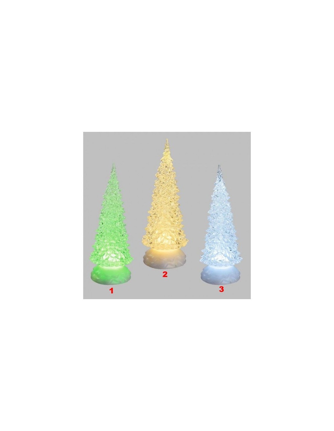 ALBERO NATALE GHIACCIO ACRILICO GLITTER LED ICE BIANCO CALDO/ BIANC...